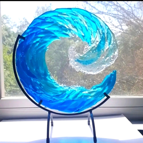 Other - Glass Nautical Decor- Wave
